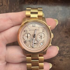 Michael Kors Rose Gold-Tone Chronograph Bracelet Watch